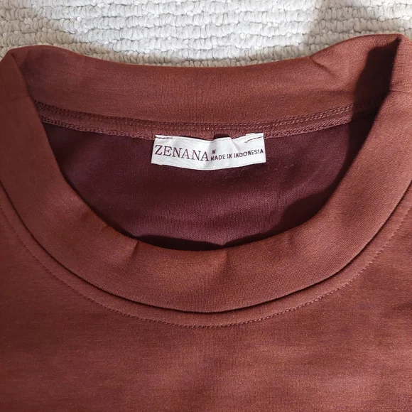 Zenana Chocolate Brown Wide Leg Lounge Set - Picture 2 of 12